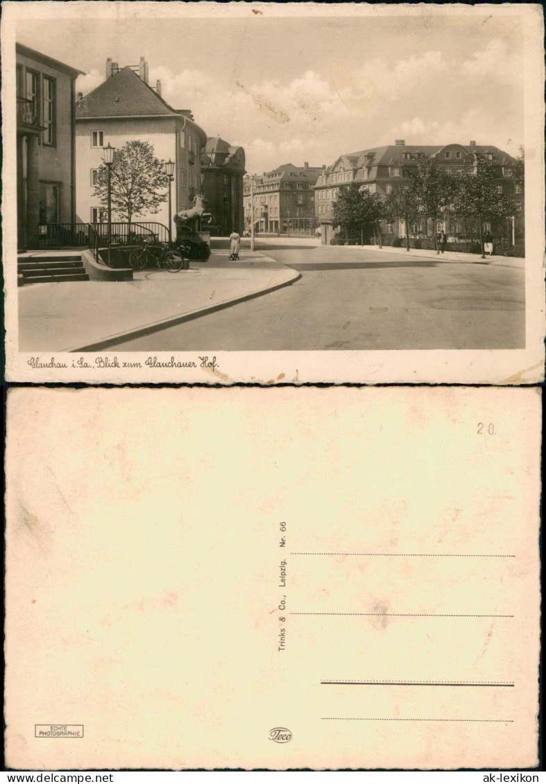 Ansichtskarte Glauchau Straßenpartie Glauchauer Hof 1932 - Glauchau