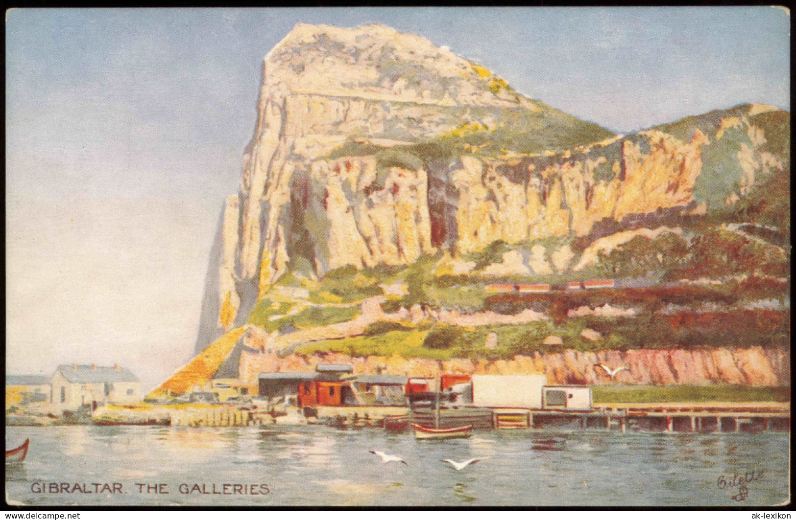 Postcard Gibraltar GIBRALTAR THE GALLERIES Künstlerkarte 1910 - Gibraltar