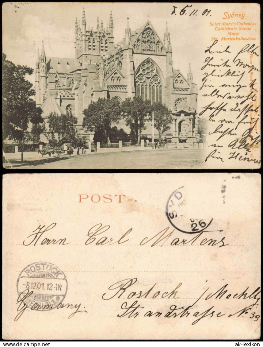 Postcard Sydney Saint Mary's Cathedral 1901   Gelaufen Nach ROSTOCK - Sydney