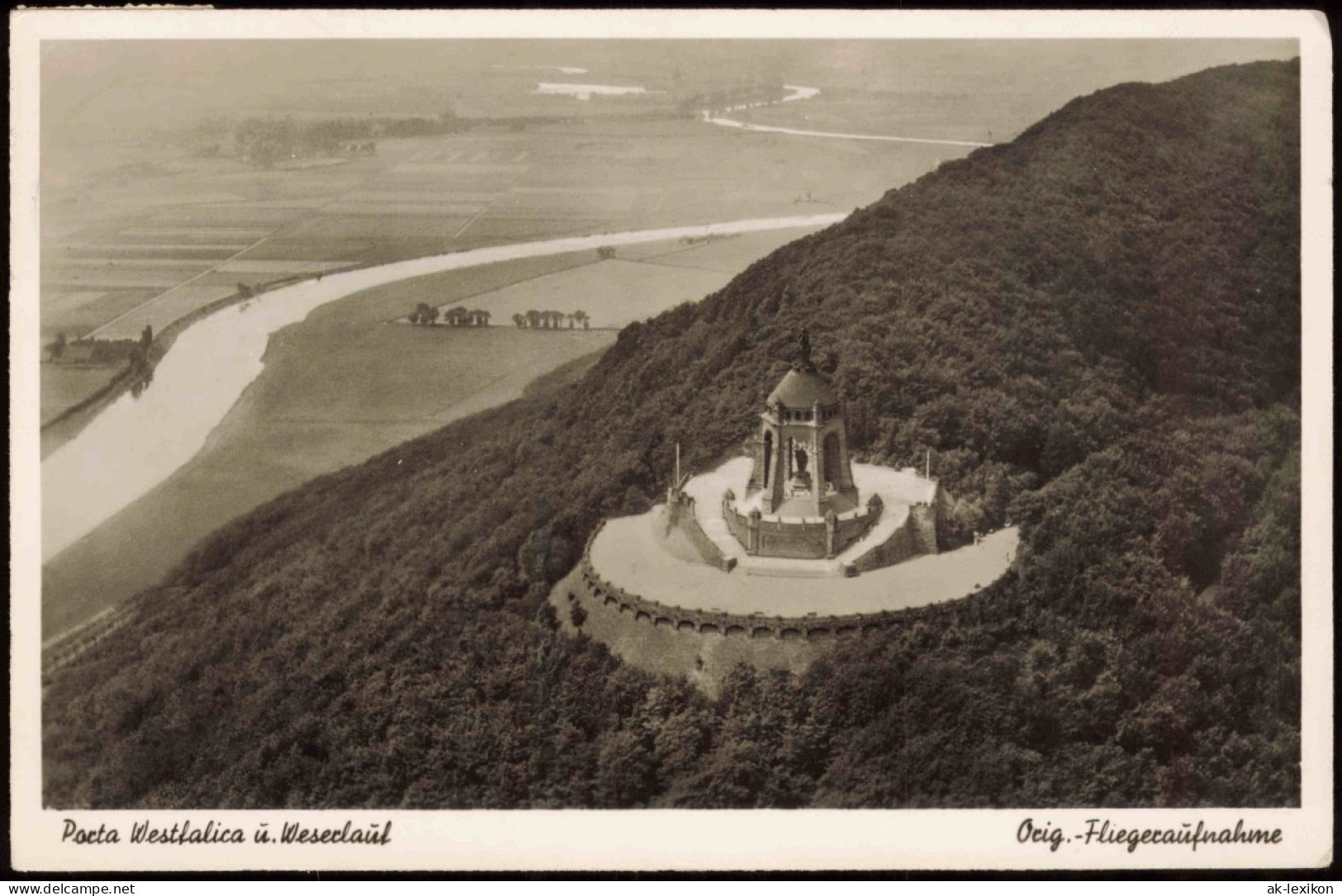 Porta Westfalica Kaiser-Wilhelm-Denkmal Original Fliegeraufnahme 1952 - Porta Westfalica