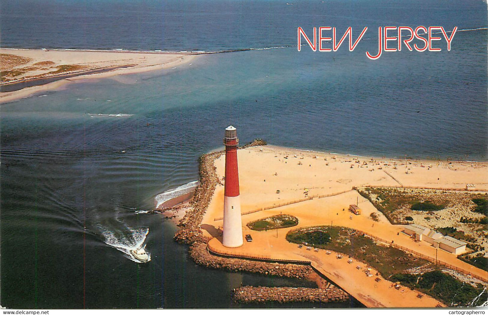 Sailing & Navigation Themed Postcard UK New Jersey Lighthouse Cruise Boat - Lighthouses