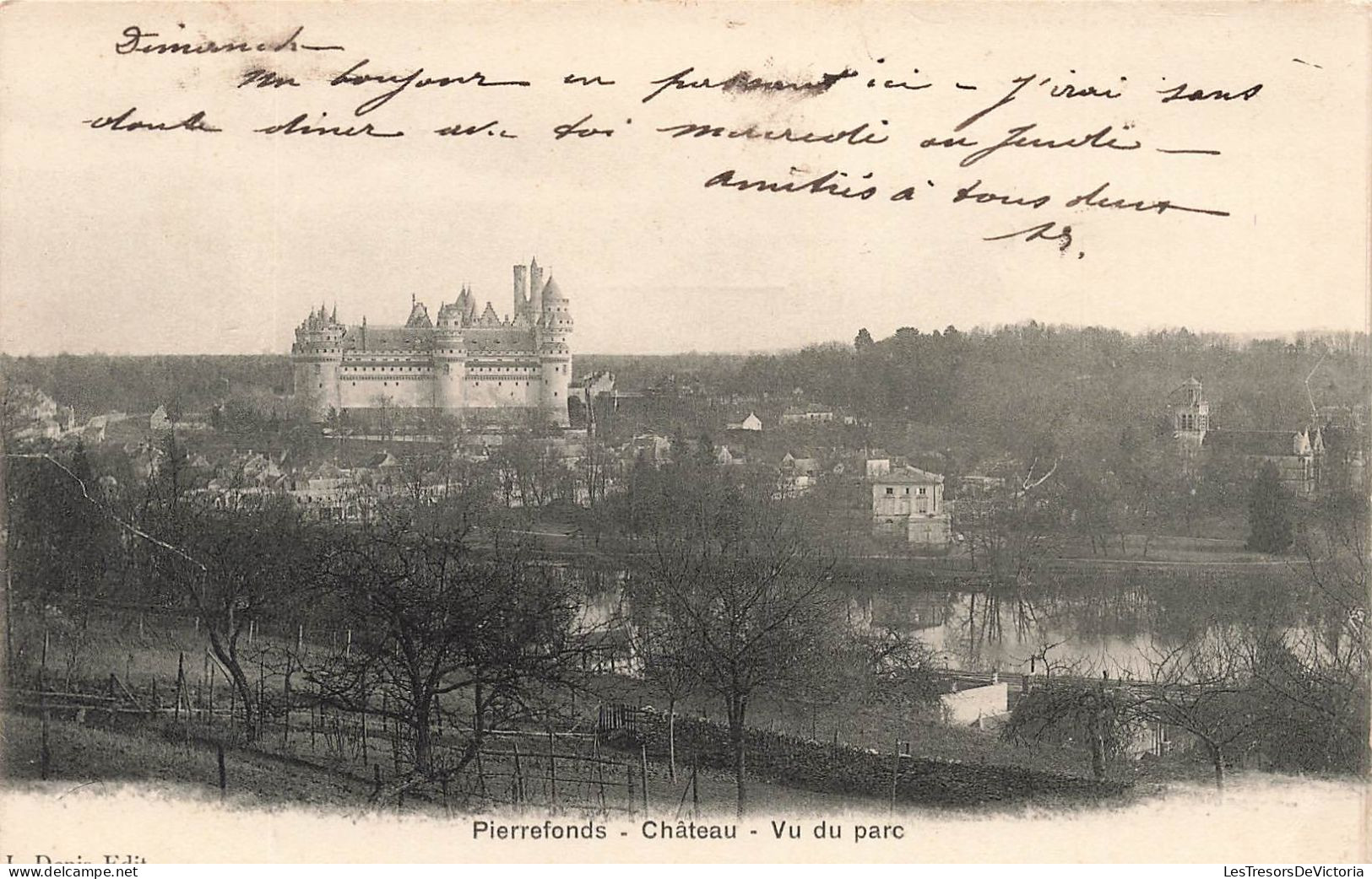 FRANCE - Pierrefonds En Ruines - Château - Vue Du Parc - Vue Générale -Carte Postale Ancienne - Pierrefonds