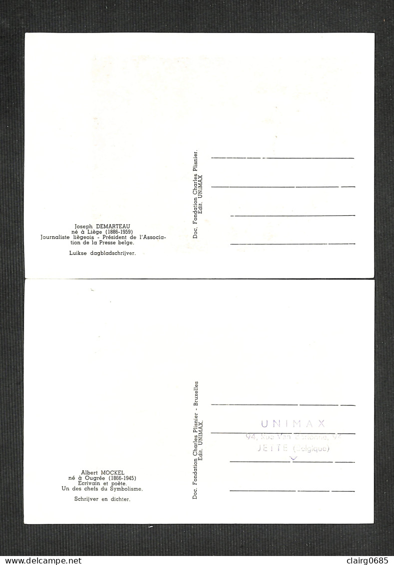 BELGIQUE - BELGIE - 2 Cartes MAXIMUM 1961 - LIEGE - Joseph DEMARTEAU - OUGREE - Albert MOCKEL - 1961-1970