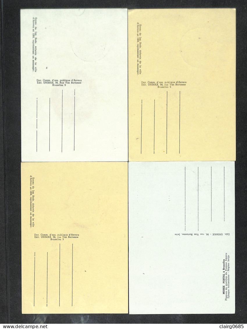 BELGIQUE - BELGIE - 4 Cartes MAXIMUM 1958-61 - Musée Postal - Sceau De Jan Bode - 1951-1960