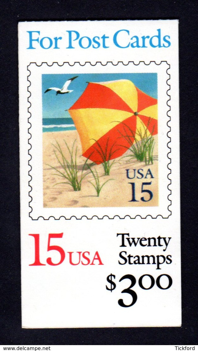 ETATS-UNIS 1990 - Carnet Yvert C 1888 - Scott #2443a - NEUF** MNH - Vacances Au Bord De Mer, Parasol - 1981-...