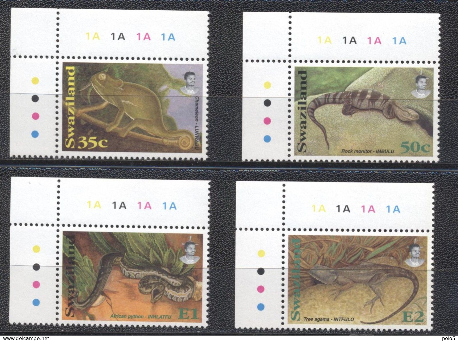 Swaziland 1996- Reptiles Set(4v) - Swaziland (1968-...)