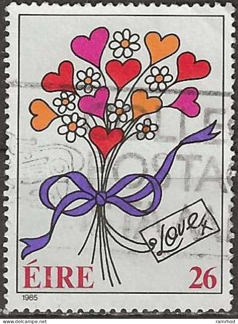 IRELAND 1985 Greetings Stamps - 26p. - Bouquet Of Hearts And Flowers AVU - Usados