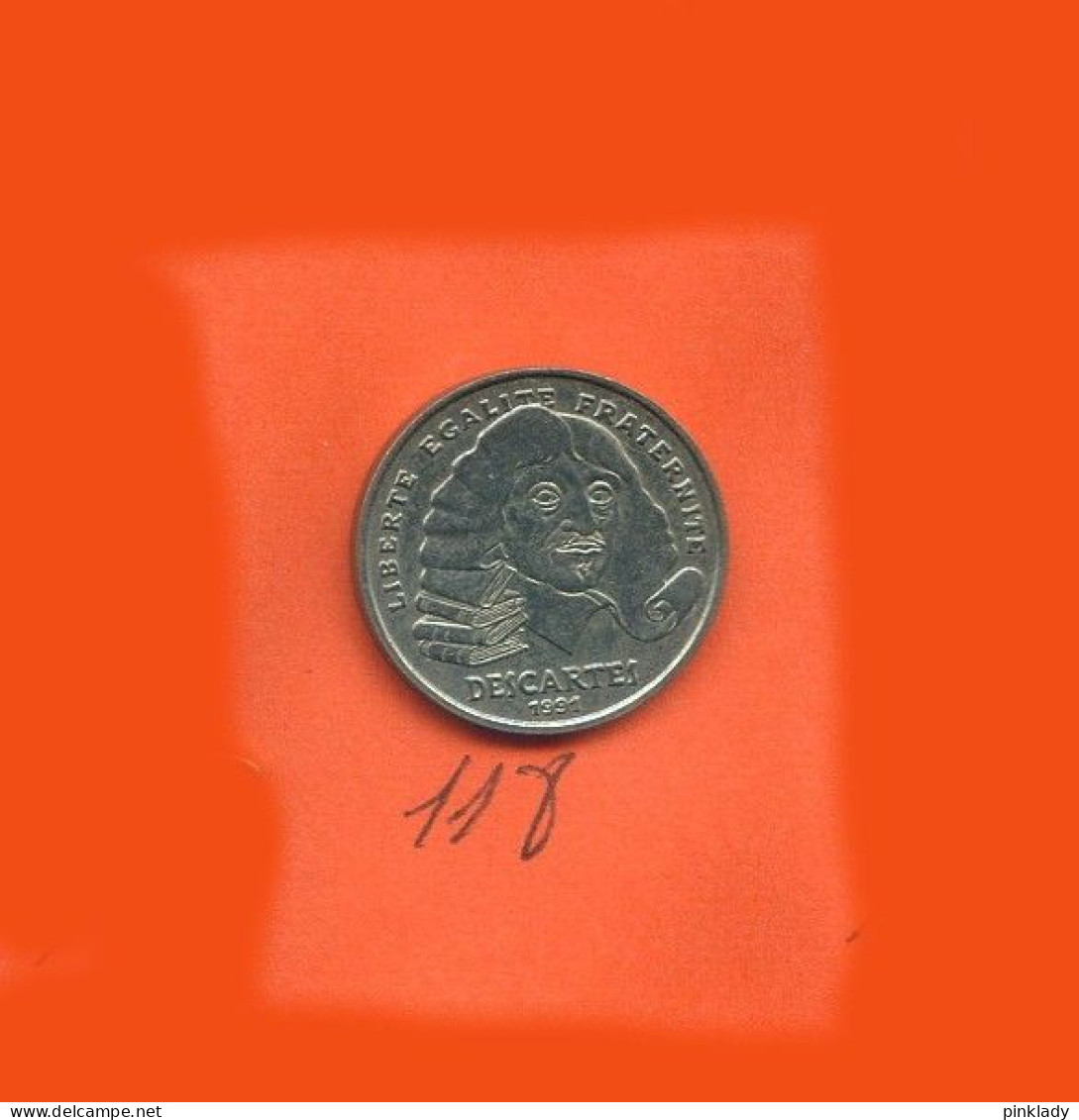 Rare Pins En Forme De Piece De Monnaie Descartes B118 - Berühmte Personen