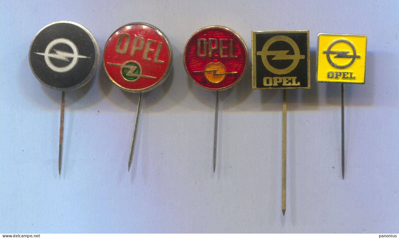 OPEL - Car Auto Automotive, Vintage Pin Badge Abzeichen, 5 Pcs - Opel