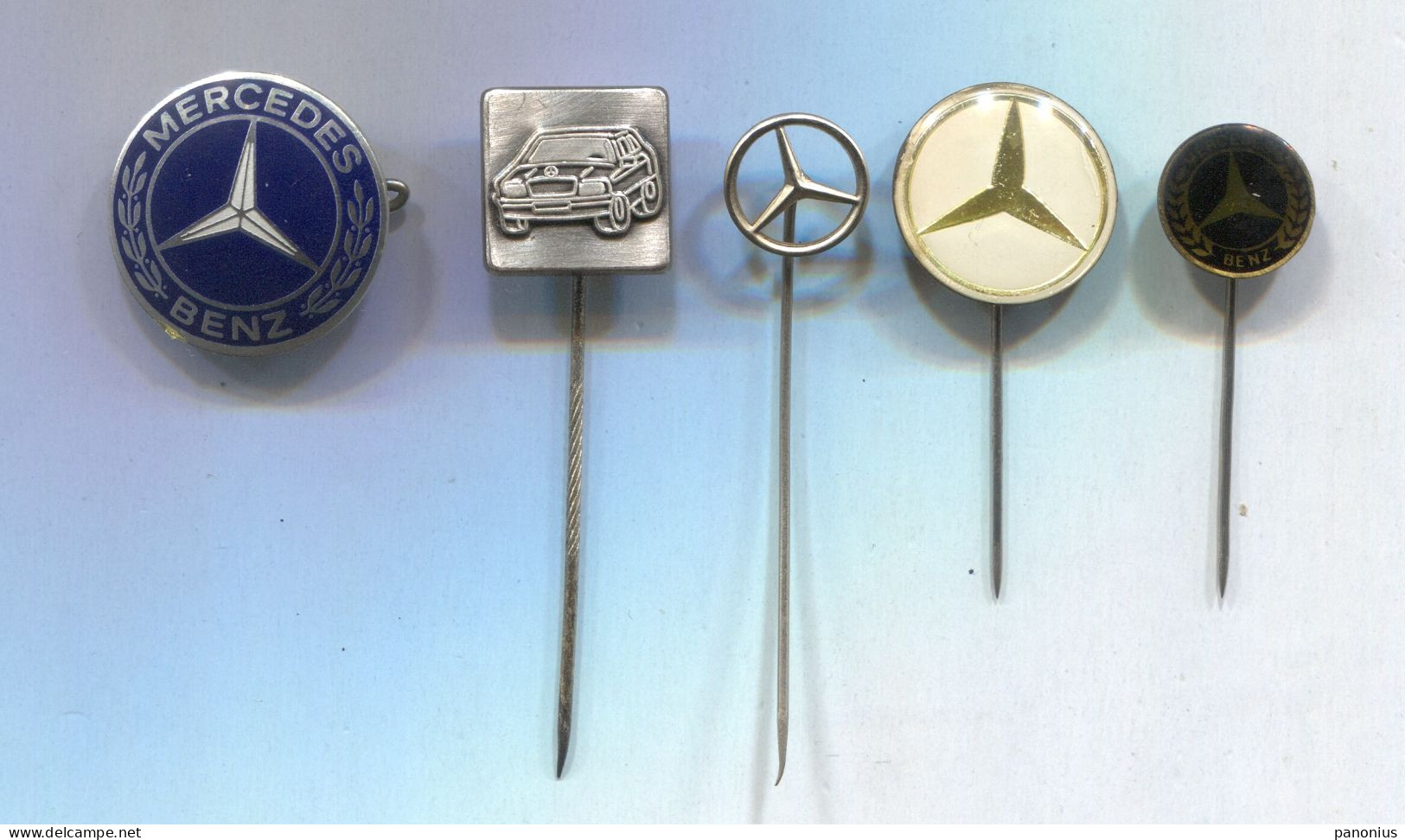 MERCEDES - Car Auto Automotive, Vintage Pin Badge Abzeichen, 5 Pcs - Mercedes
