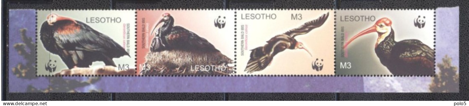 Lesotho 2004-WWF: Birds Strip Of 4 V - Lesotho (1966-...)