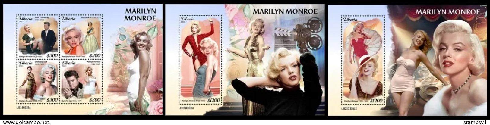 Liberia  2023 Marilyn Monroe. (338) OFFICIAL ISSUE - Famous Ladies