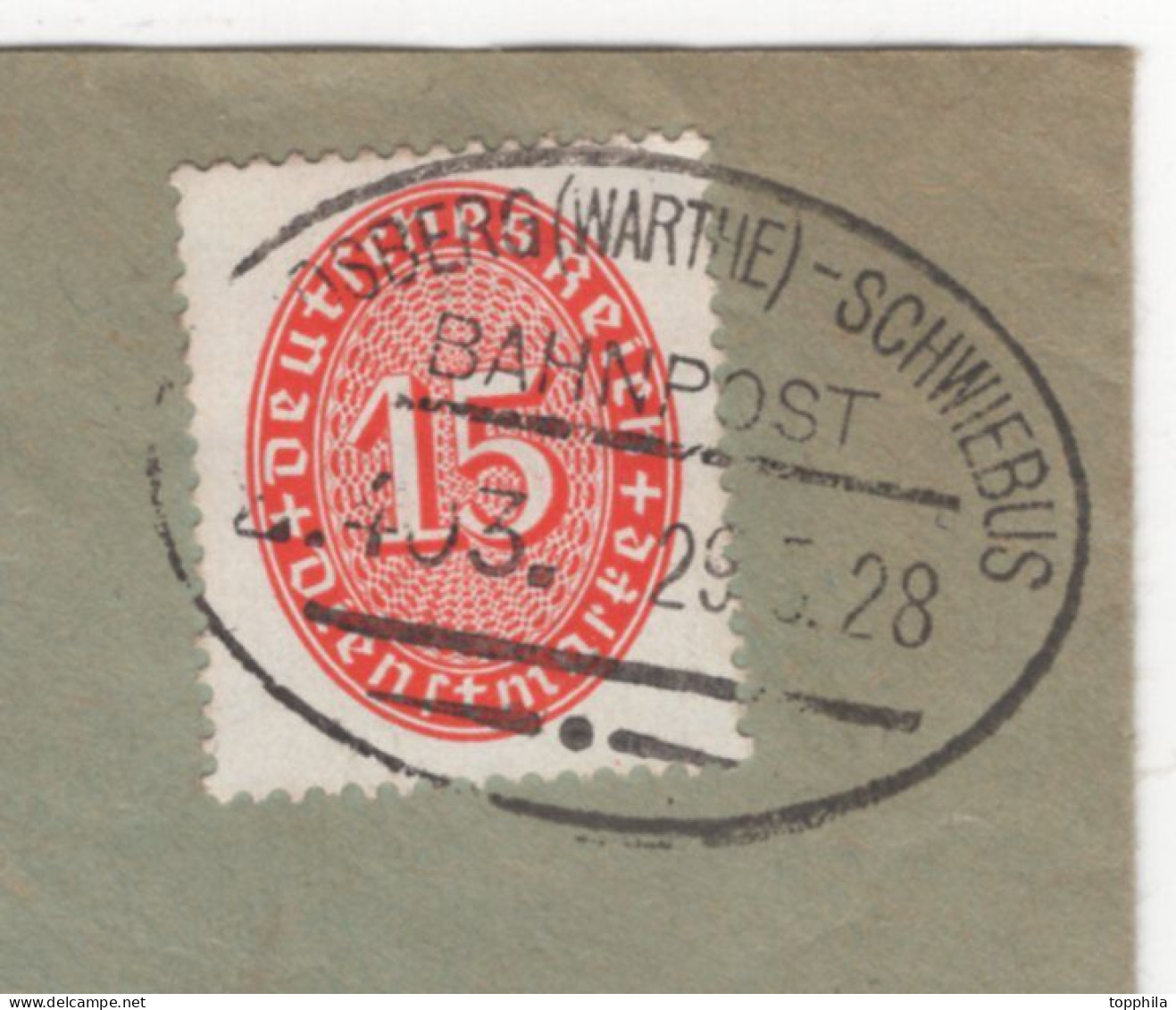 1928 Dt. Reich Dienstbrief Mit EF Minr D118 Bahnpoststempel Landsberg (Warthe) - Schwiebus - Dienstzegels