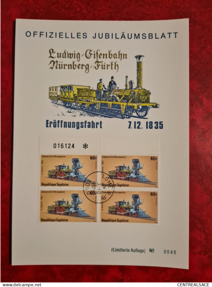 Lettre / Carte   TOGO LOME 1979 CHEMIN DE FER RETROSPECTIVE LUDWIG EISENBAHN - Togo (1960-...)