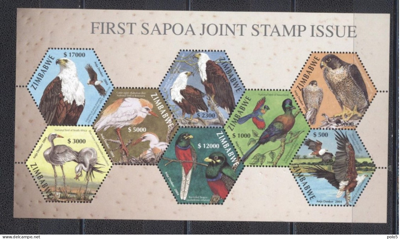 Zimbabwe 2004-South African Postal Service Associaton (SAPOA) M/Sheet - Zimbabwe (1980-...)