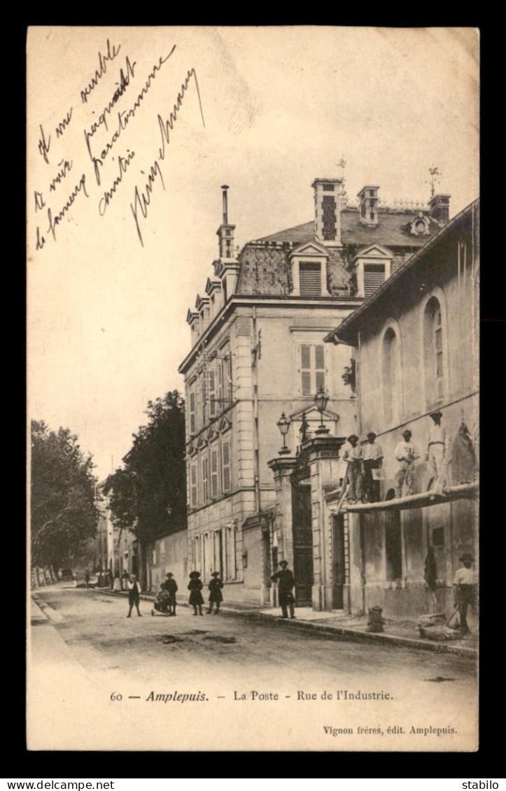 69 - AMPLEPUIS - LA POSTE RUE DE L'INDUSTRIE - MACON AU TRAVAIL - Amplepuis