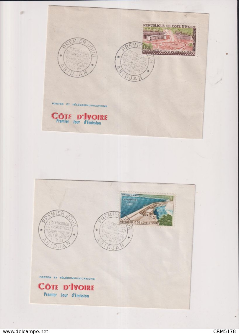 COTE D'IVOIRE-PA-LOT TP-PA-N°18/20-70 A-SUR 4 ENVELOPPES-FDC  1959 - Used Stamps