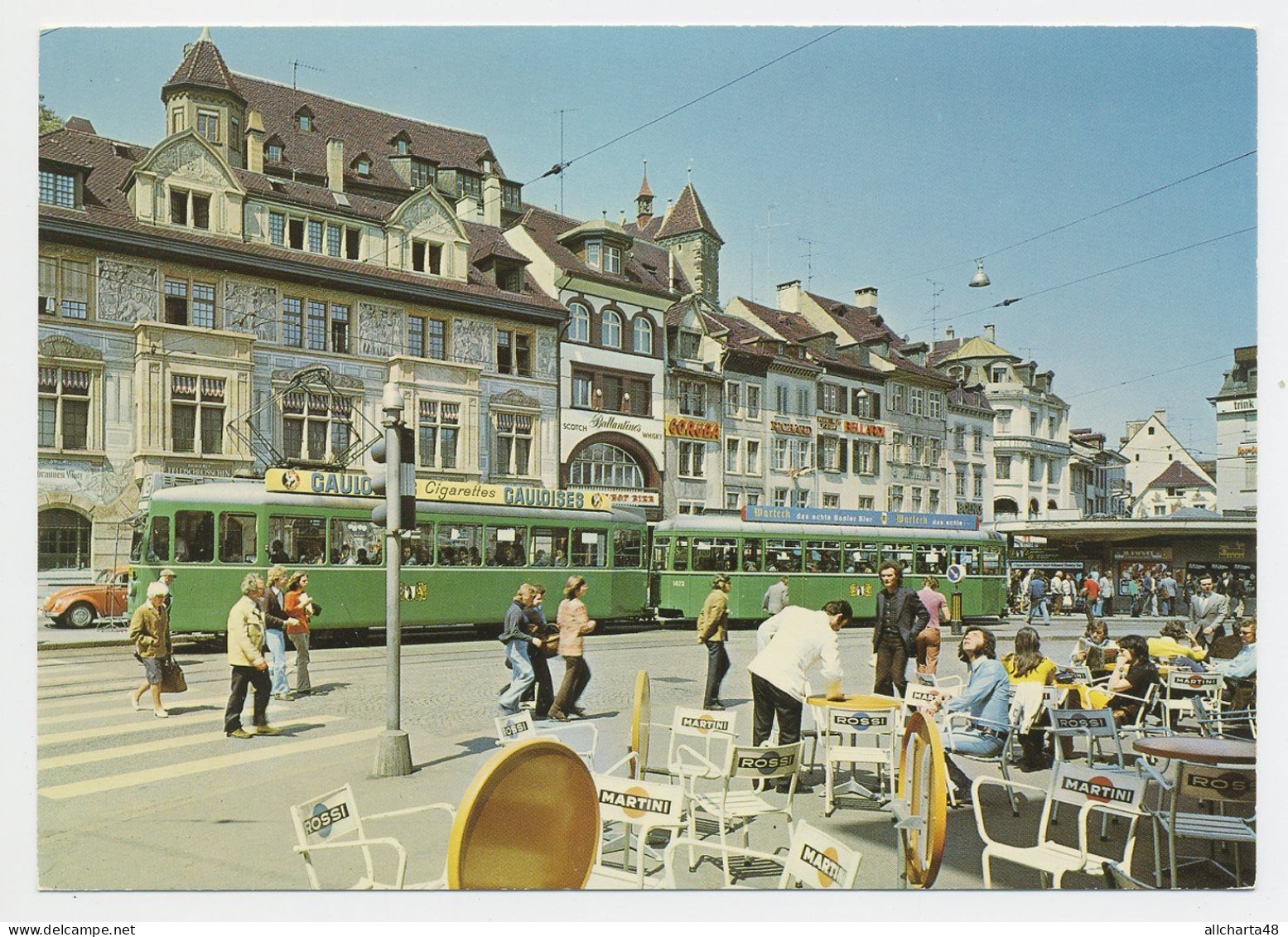 D6731] Svizzera BASILEA BASEL BARFÜSSERPLATZ - TRAM Tramway Strassenbahn - Strassenbahnen