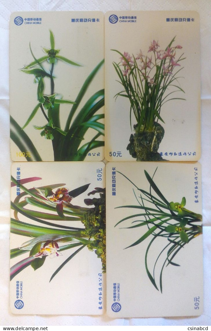 PHONECARD -  China Orchid Set Of 4 Phonecards - China