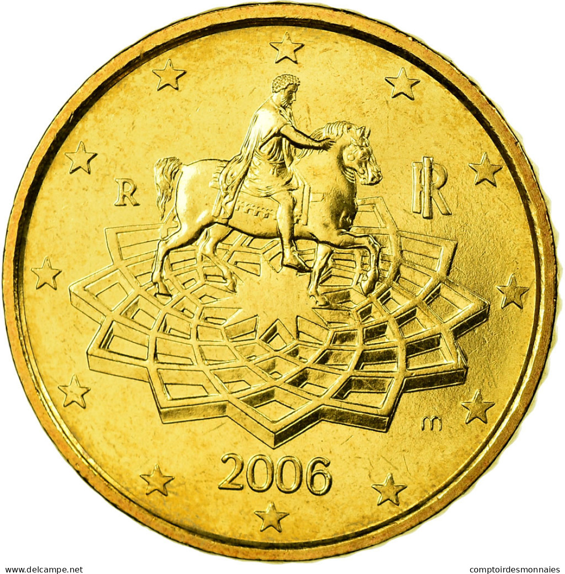 Italie, 50 Euro Cent, 2006, SPL, Laiton, KM:215 - Italia