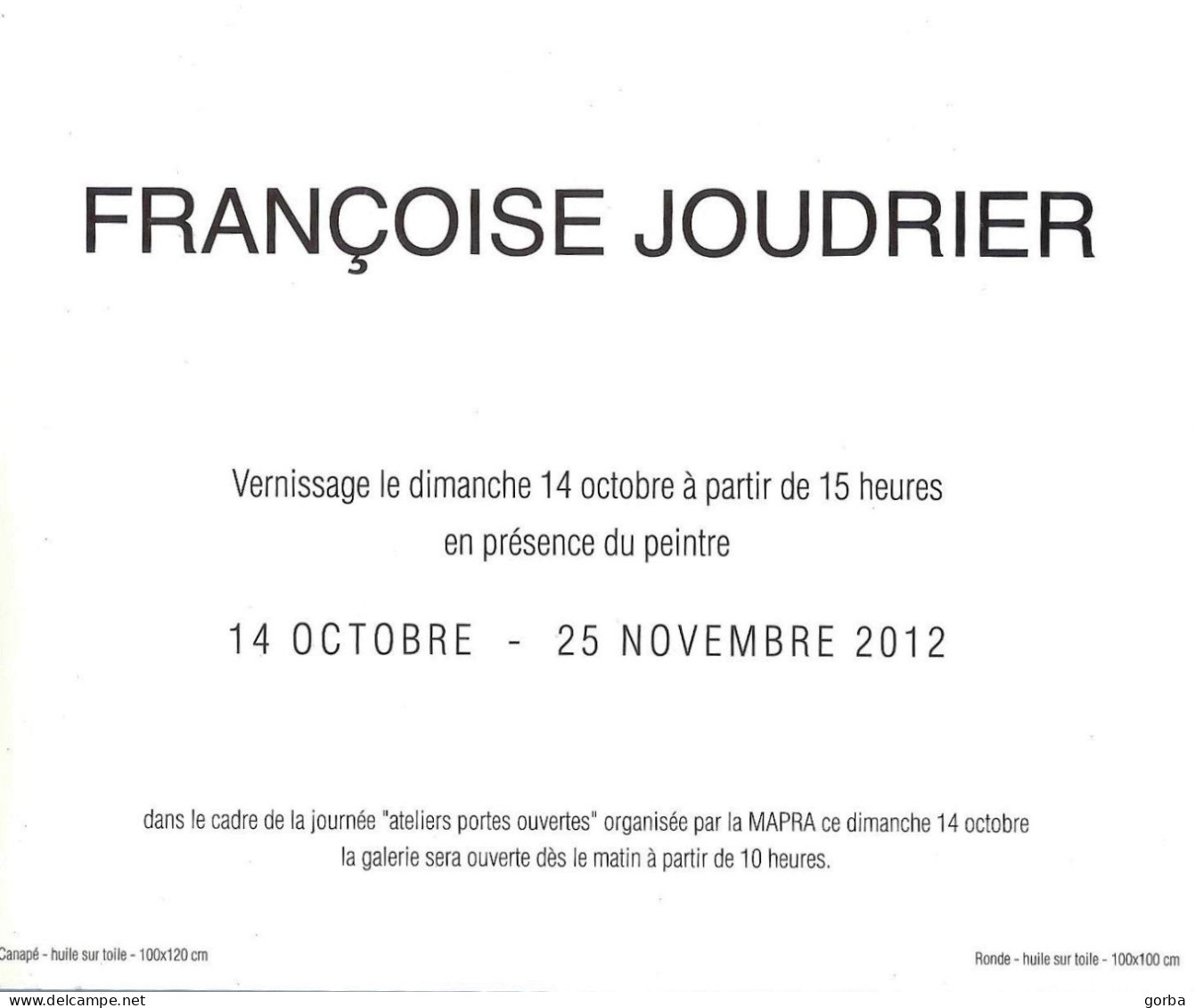 *Triple CPM - Vernissage Exposition Françoise JOUDRIER - Galerie L'Oeil Soleil à CLIOUSCLAT (26) - Expositions