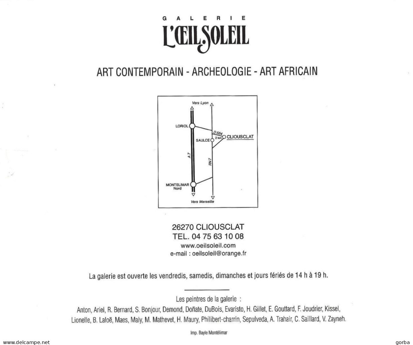 *Triple CPM - Vernissage Exposition Françoise JOUDRIER - Galerie L'Oeil Soleil à CLIOUSCLAT (26) - Expositions
