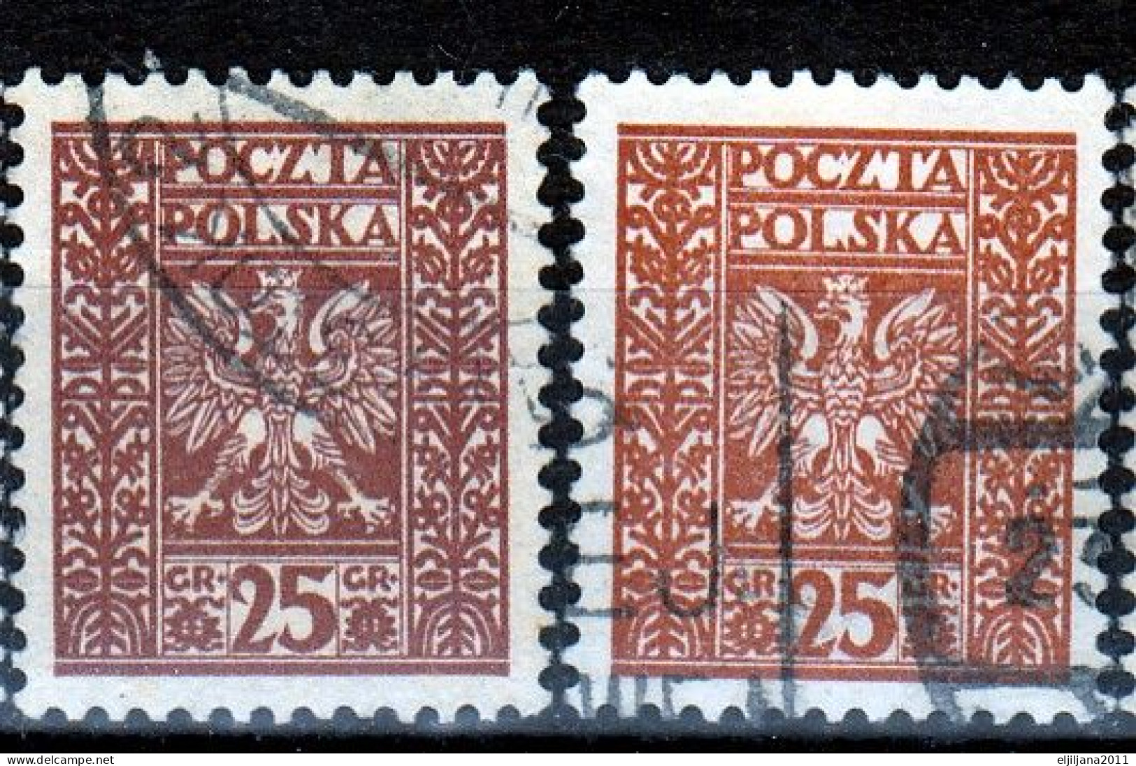 ⁕ Poland 1928 ⁕ Coat Of Arms - Eagle 25 Gr. Mi.263 ⁕ 20v Used / Shades - Gebraucht