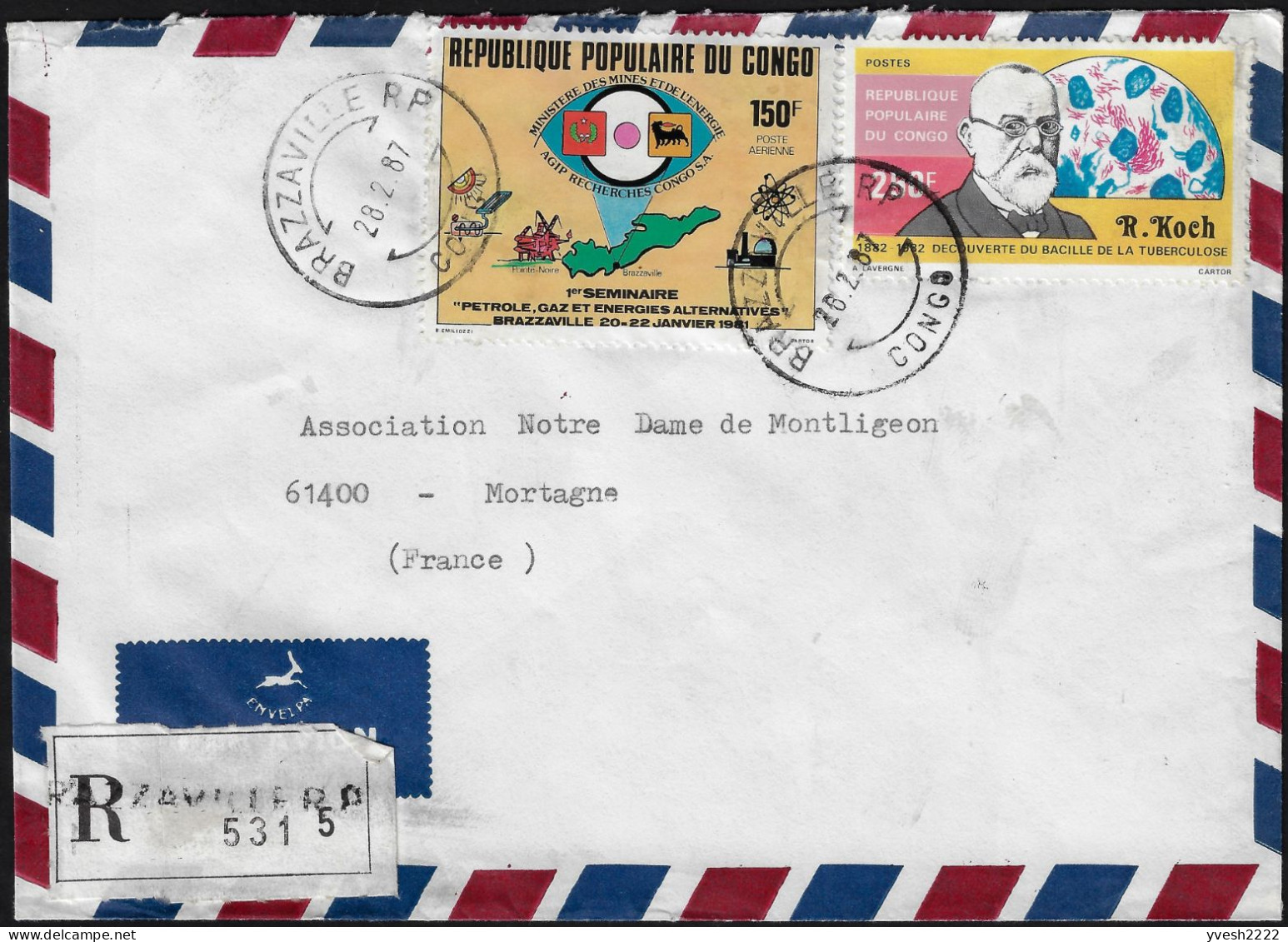 Congo Brazza 1982 Y&T 678 Sur Lettre. Découverte Du Bacille De La Tuberculose Par Robert Koch - Malattie