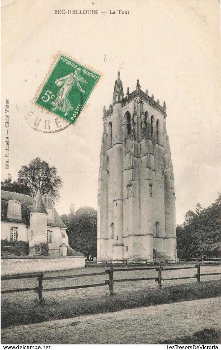 FRANCE - Bec Hellouin - Vue Générale De La Tour - Vue De L'extérieur - Carte Postale Ancienne - Bernay