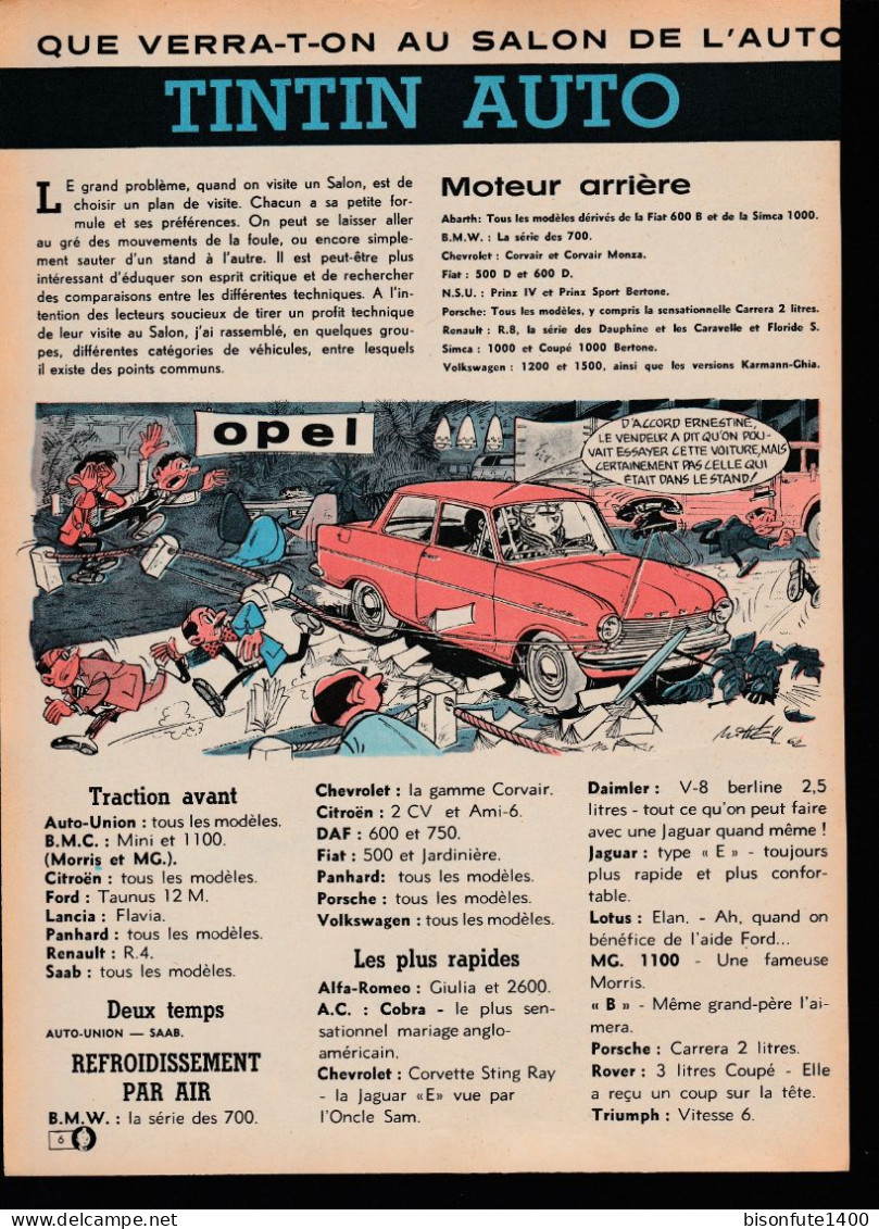 Tintin : Collection TINTIN-AUTO : SPECIAL SALON DE L'AUTO DE BRUXELLES 1963. ( Voir PHOTOS ). - Pubblicitari