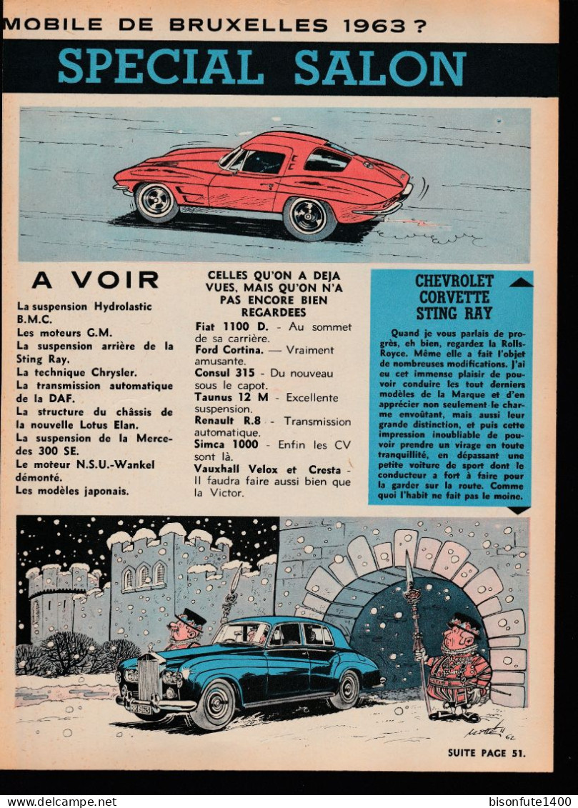 Tintin : Collection TINTIN-AUTO : SPECIAL SALON DE L'AUTO DE BRUXELLES 1963. ( Voir PHOTOS ). - Pubblicitari