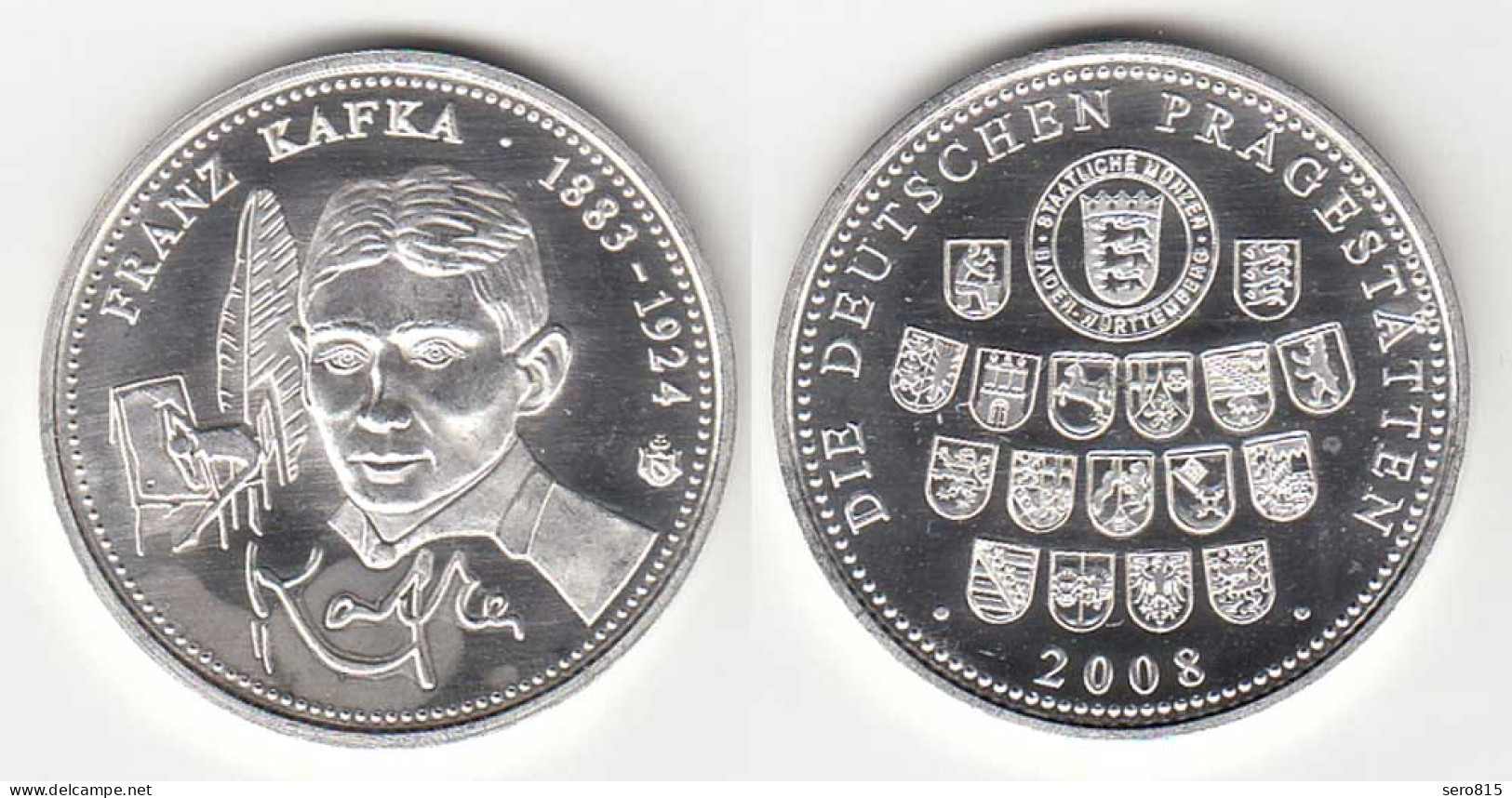 Medaille Franz Kafka 1883-1924 - RS Deutsche Prägestätten Ø 32 Mm Gew 10,5 G - Ohne Zuordnung