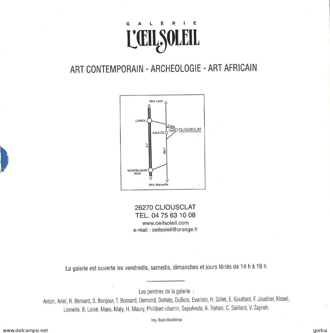 *Triple CPM - Vernissage Exposition Sabine CHRISTIN - Galerie L'Oeil Soleil à CLIOUSCLAT (26) - Expositions