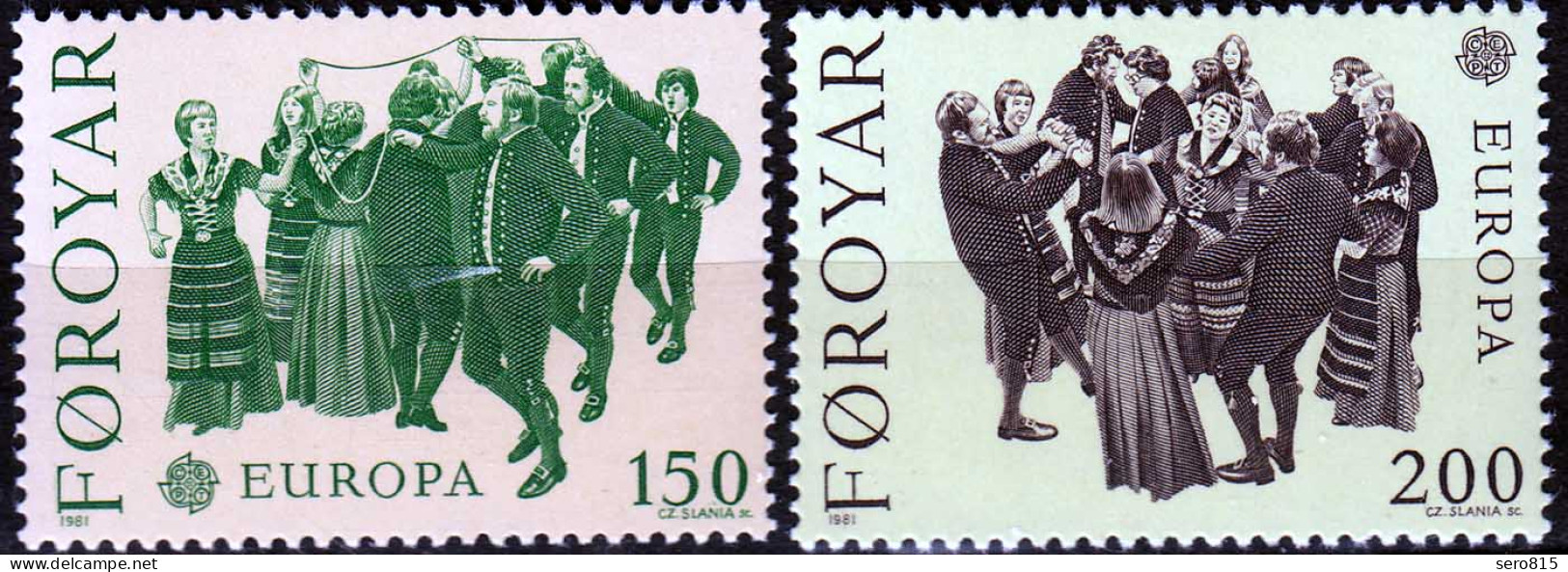 Färöer – Faroe Islands 1981 Mi. 63-64 ** EUROPA CEPT Folklore –   (70165 - Färöer Inseln