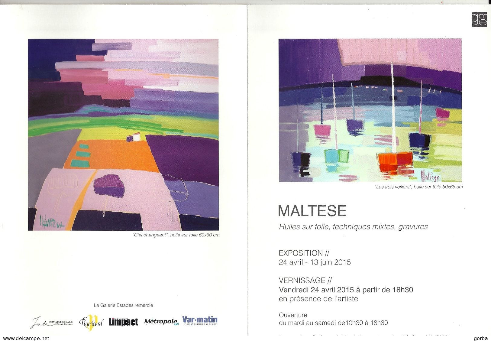 *CPM Double - Vernissage Exposition MALTESE - Galerie Estades à Toulon (83) - Expositions