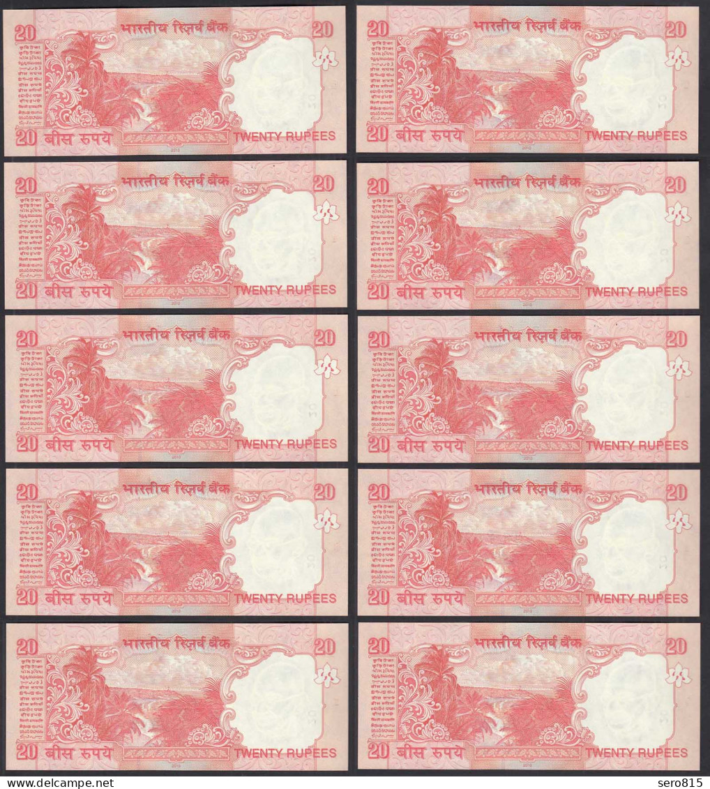 Indien - India - 10 Pieces A'20 RUPEES Pick 96m 2011 No Letter - UNC (1)  (89281 - Other - Asia