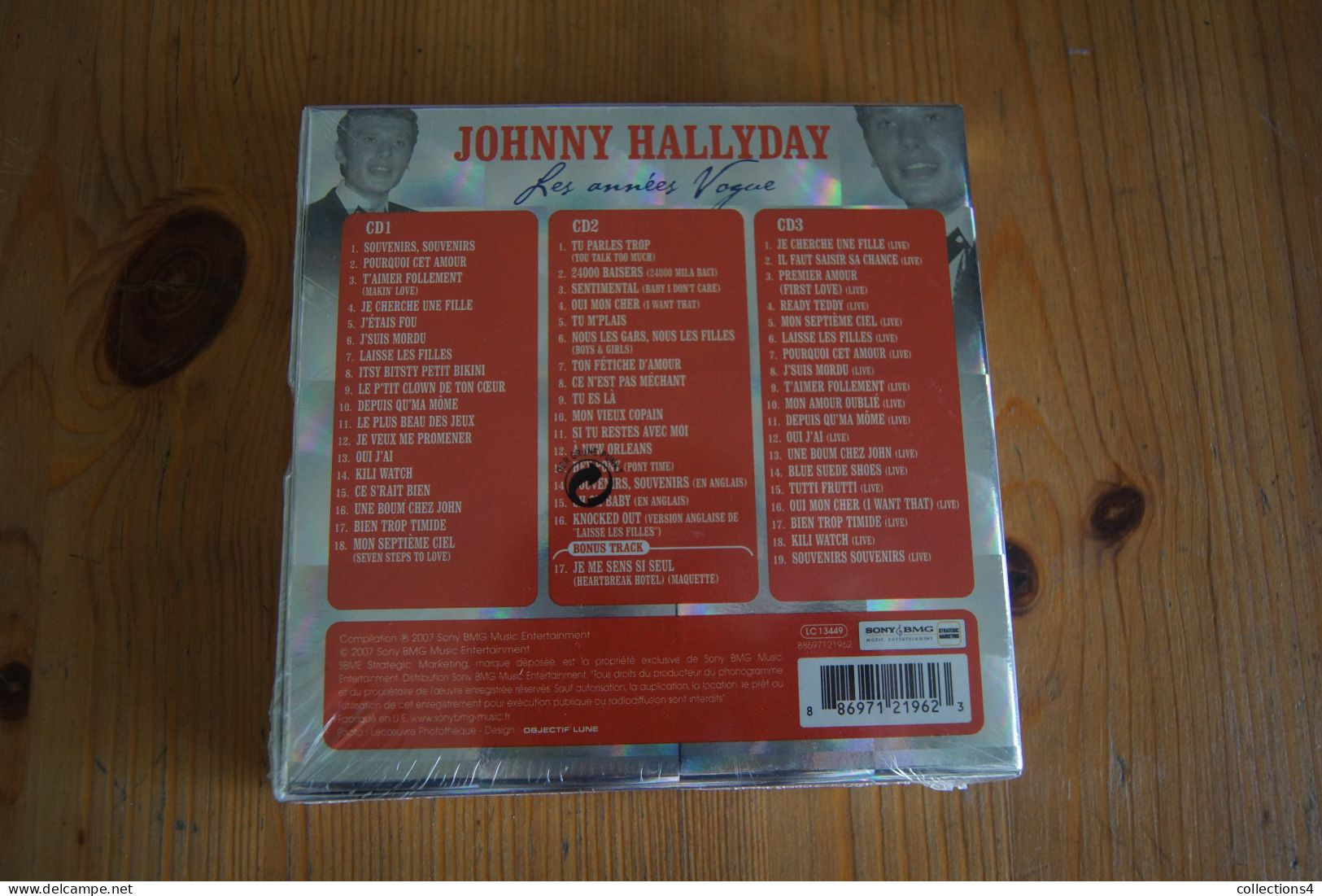 JOHNNY HALLYDAY LES ANNEES VOGUE COFFRET 3CD NEUF SCELLE  SORTIE 2007 VALEUR + - Rock
