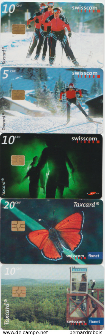 TC30 - 5 CARTES A PUCE DE SUISSE Pour 2 € - Non Classés