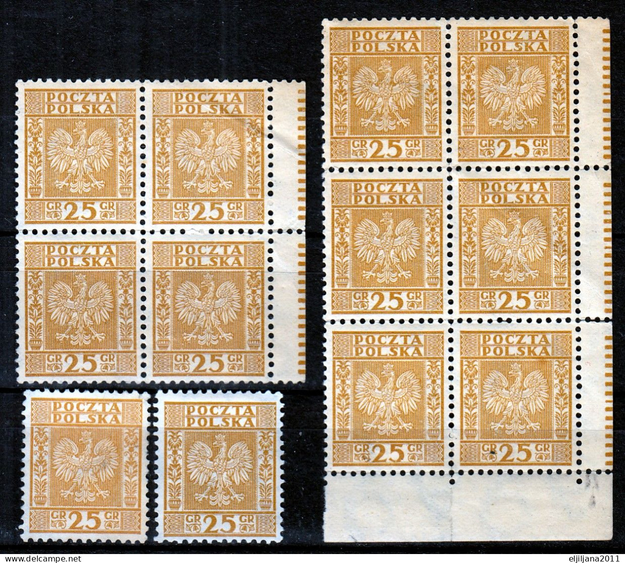 ⁕ Poland 1932 ⁕ Coat Of Arms - Eagle 25 Gr. Mi.276 ⁕ 12v MNH (1v MH, 1v No Gum) - Ongebruikt