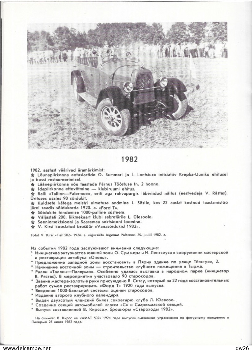 Ühingu Autom Kesknoukogu Klubi UNIC - Tallinn (Estonie 1985) Revue Association Estonienne Automobile