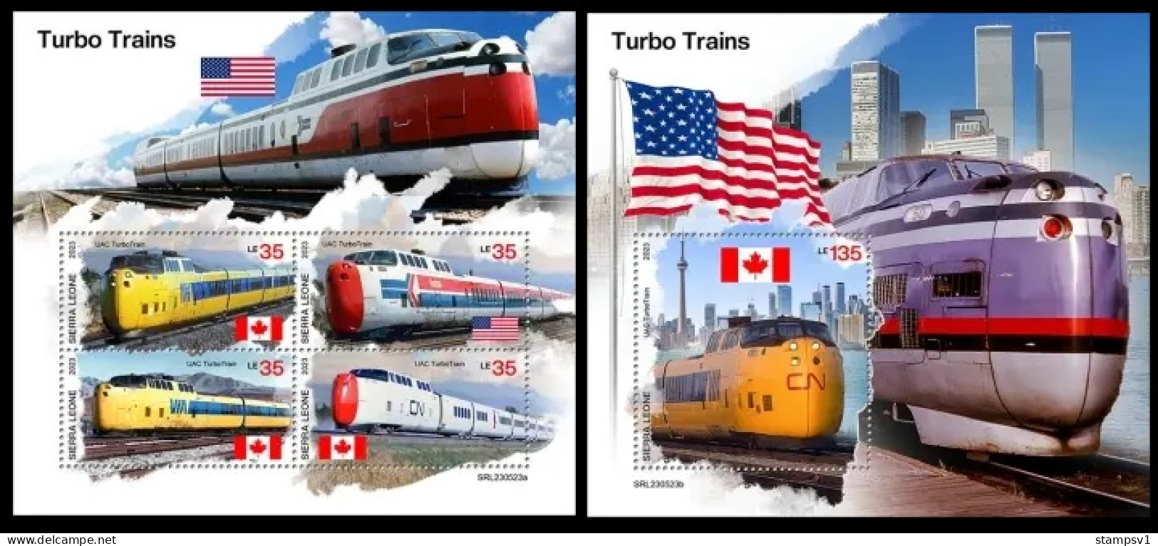 Sierra Leone  2023 Turbo Trains. (523) OFFICIAL ISSUE - Trenes