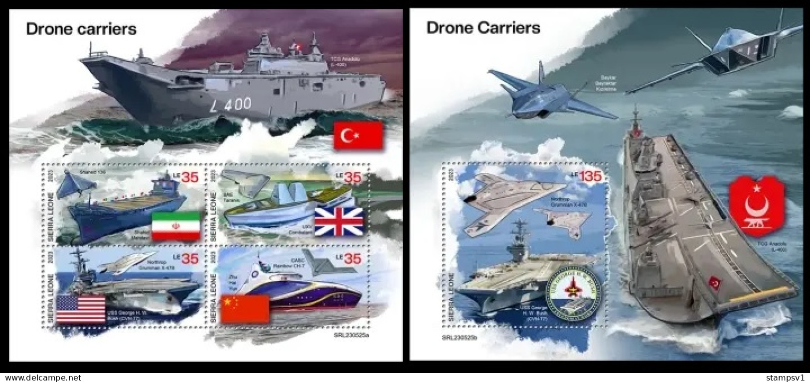Sierra Leone  2023 Drone Carriers. (525) OFFICIAL ISSUE - Barcos