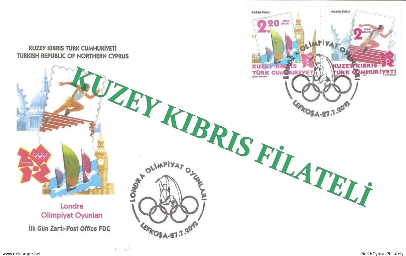 Turkish Cyprus (TRNC) - 2012 - "London Olympic Games" - FDC - Briefe U. Dokumente