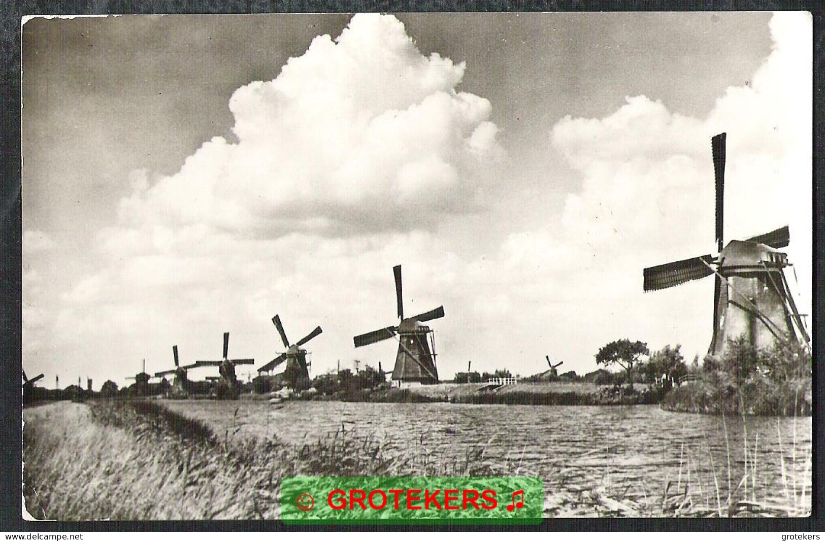KINDERDIJK 1954 Afstempeling OUDE TONGE Langebalk – 8 Molens - - Kinderdijk
