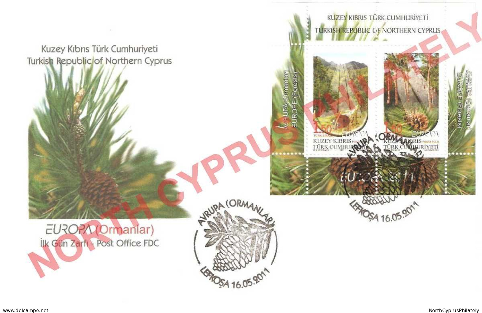 2011 TURKISH CYPRUS ZYPERN CIPRO CHYPRE "Complete Year Set Of FDC's" FDC - Brieven En Documenten