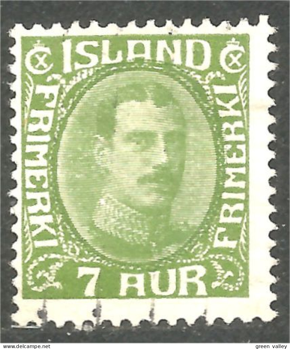 496 Iceland 1931 Christian X 7 Aur (ISL-348) - Used Stamps