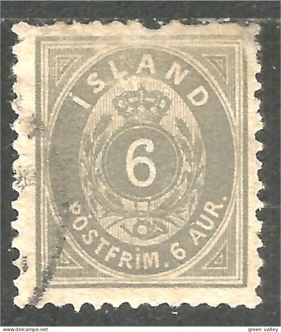 496 Iceland 1896 5 Aur Gray (ISL-344) - Used Stamps