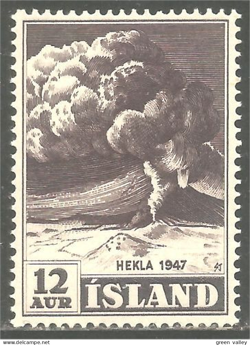 496 Iceland Volcan Hekla 1947 Eruption Volcano 12a Violet MNH ** Neuf SC (ISL-322) - Vulkanen