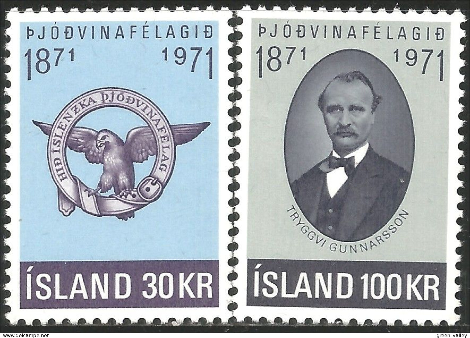 496 Iceland 1971 Patriotism MNH ** Neuf SC (ISL-313) - Unused Stamps