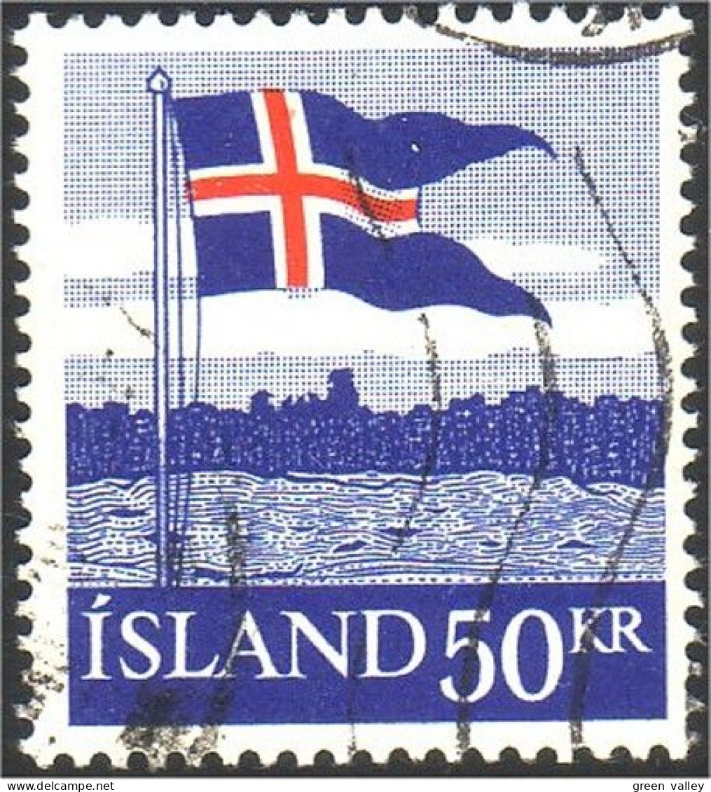 496 Iceland Flag Drapeau (ISL-176) - Briefmarken